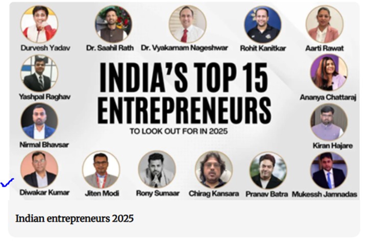 India's Top 15 Entrepreneurs to look out for in 2025 — Diwakar Kumar